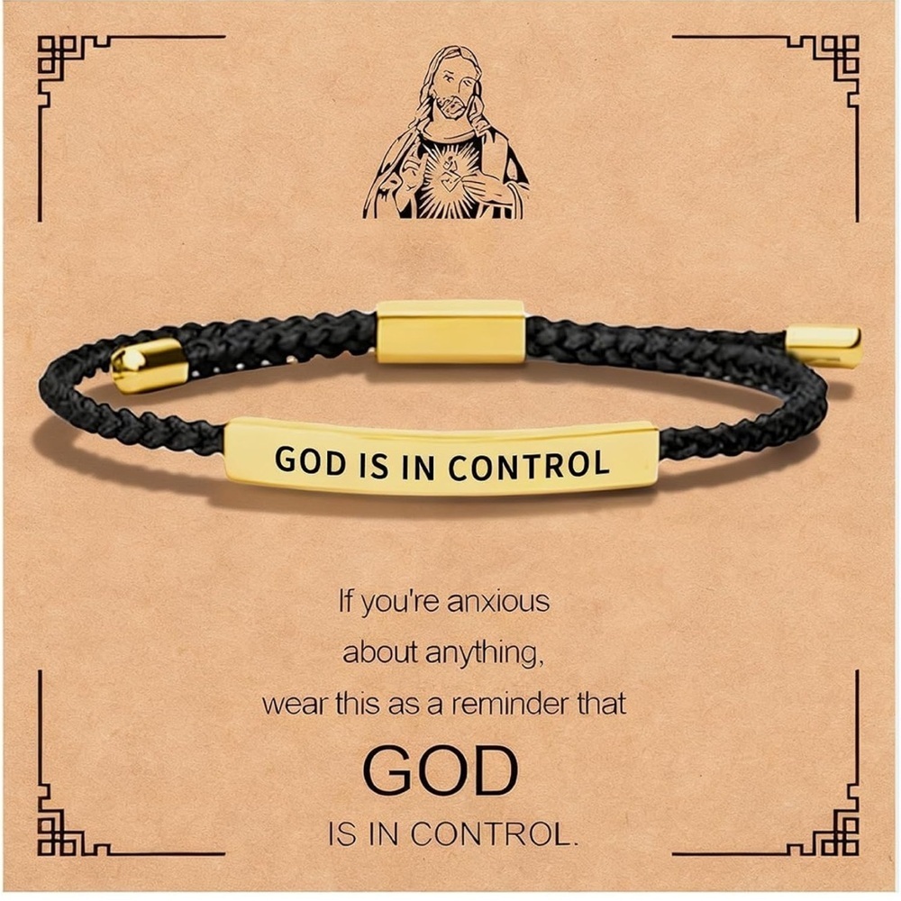 Black and Gold Inspirational Bracelet